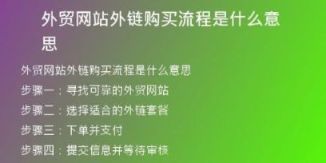 外貿網站外鏈購買流程是什么意思