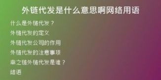 外鏈代發(fā)是什么意思啊網(wǎng)絡(luò)用語(yǔ)