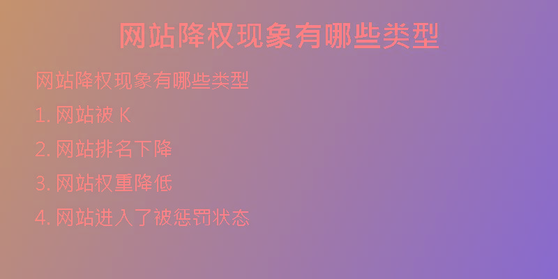 網(wǎng)站降權(quán)現(xiàn)象有哪些類型
