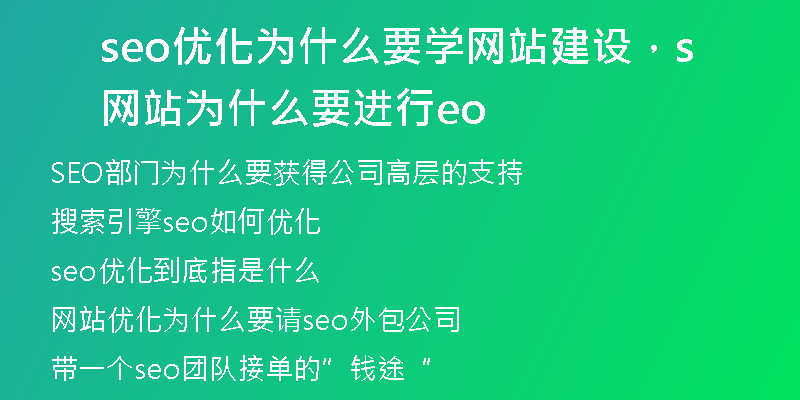 seo優(yōu)化為什么要學(xué)網(wǎng)站建設(shè)，網(wǎng)站為什么要進行seo