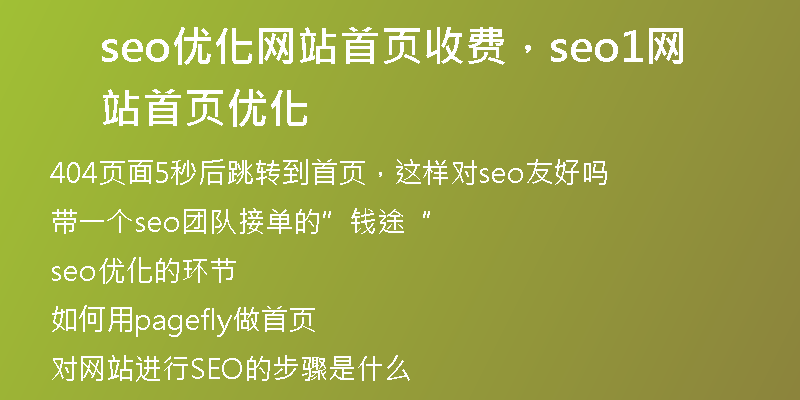 seo優(yōu)化網(wǎng)站首頁收費，seo1網(wǎng)站首頁優(yōu)化