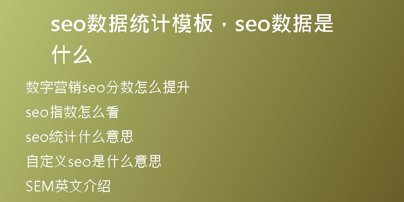 seo數(shù)據(jù)統(tǒng)計(jì)模板，seo數(shù)據(jù)是什么